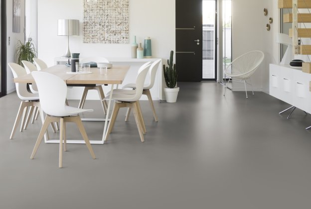 Linoleum Gerflor Uni Walton 0081 Nickel Grey hall_2