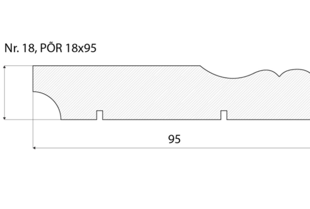 Põrandaliist nr 18 - 18 x 95 mm tamm, mänd, valge  _4