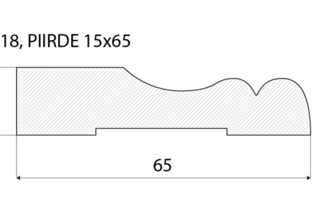 Piirdeliist 18- 15 x 65 mm, tamm, mänd, valge  _4