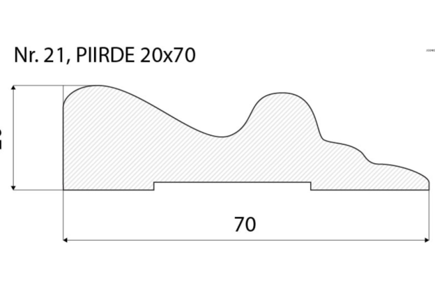 Piirdeliist 21- 20 x 70 mm, tamm, mänd, valge  _4