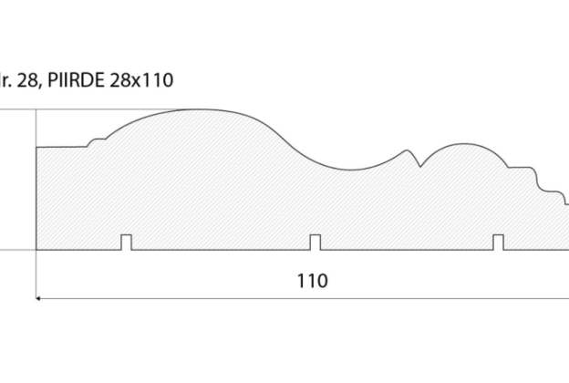 Piirdeliist 28- 28 x 110 mm, tamm, mänd, valge  _4