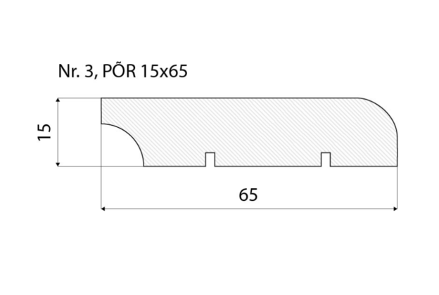 Põrandaliist nr 3 - 15 x 65 mm tamm, mänd, valge   _4