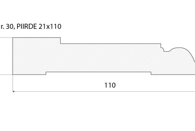 Piirdeliist 30- 21 x 110 mm, tamm, mänd, valge  _4