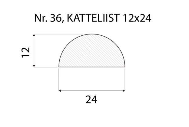 Katteliist nr 36 - 12 x 24 mm tamm, mänd, valge  _4