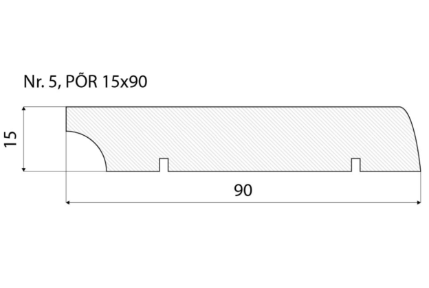 Põrandaliist nr 5 - 15 x 90 mm tamm, mänd, valge  _4