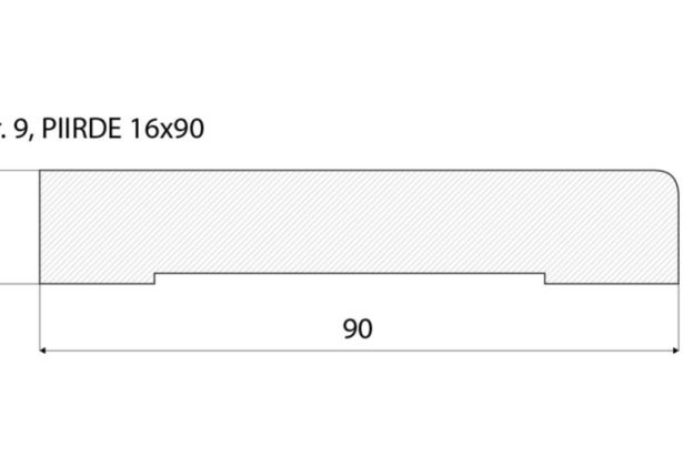 Piirdeliist 9 - 16 x 90 mm, tamm, mänd, valge   _4