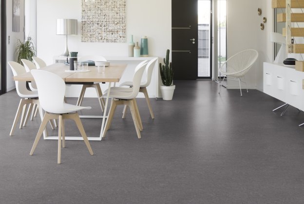 Linoleum Gerflor DLW Marmorette 3.2MM 0050 QUARTZ GREY hall_2