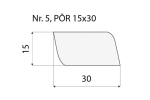 Põrandaliist nr 5 - 15 x 30 mm tamm, mänd, valge     _4