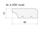 Põrandaliist nr 9 - 15 x 40 mm tamm, mänd, valge  _4