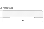 Piirdeliist 9 - 16 x 90 mm, tamm, mänd, valge   _4