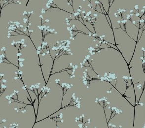 Käsitöötapeet Paper & Ink, Natural Silhouettes, ns50308 hall/ sinine