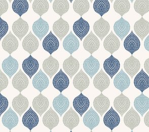 Käsitöötapeet Paper & Ink, Natural Silhouettes, ns50602 sinine / valge/ hall